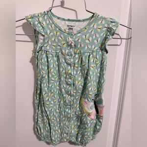 Carter's Mint Butterfly Print Romper